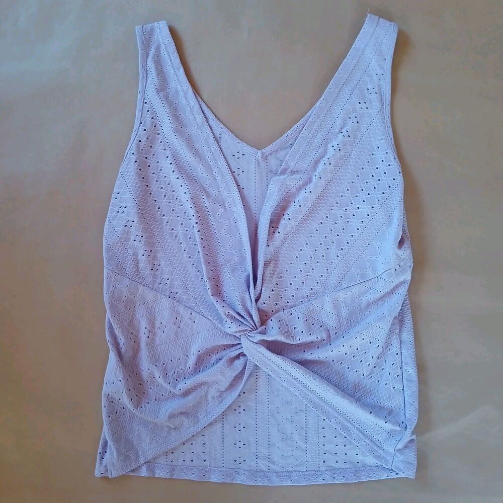Cropped Tank Top Womens M Lavender V-Neck Fairycore Cottagecore Aesthetic